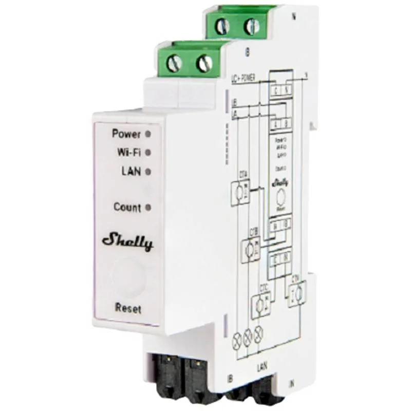 Shelly Pro 3EM (3-Phasen-Energiemessung)