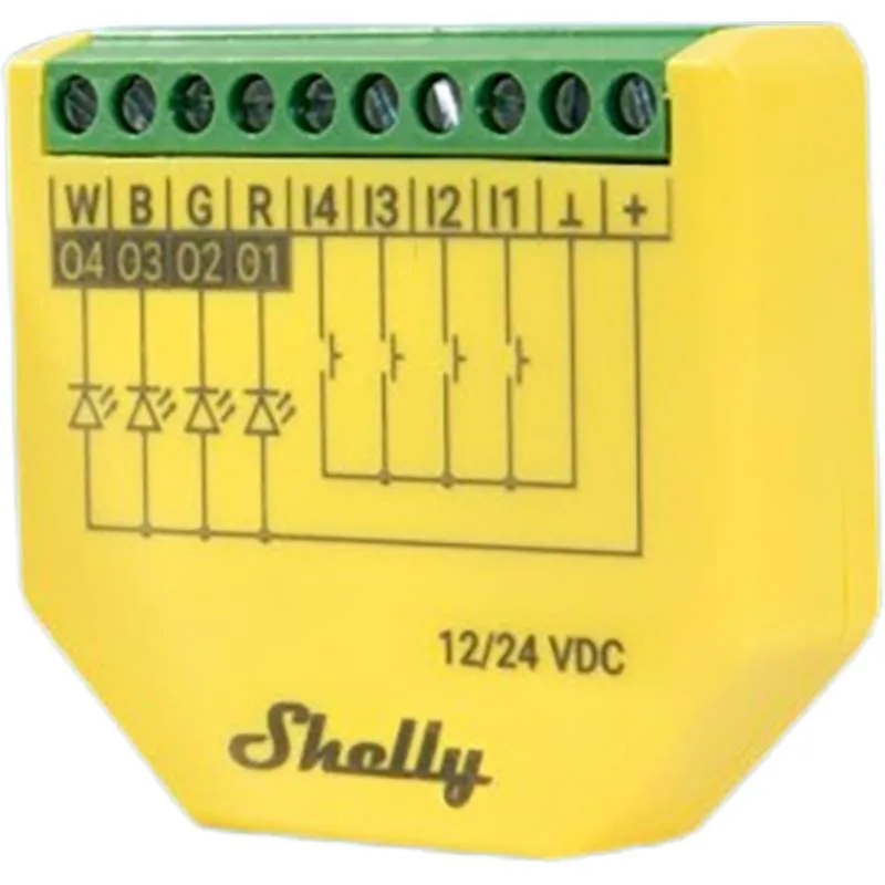 Shelly Plus RGBW PM (12/24-V-Controller, 4×4 A)