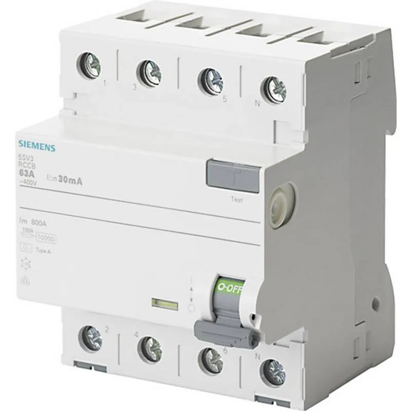 Fehlerstromschutzschalter Typ A, 300 mA, 4-polig — Siemens 5SV3646-6